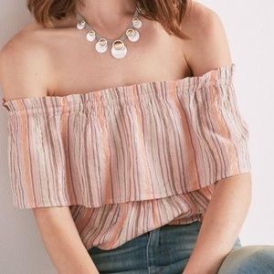 Lucky Brand Metallic Crinkle Shine Boho Top